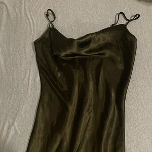 Black satin dress
